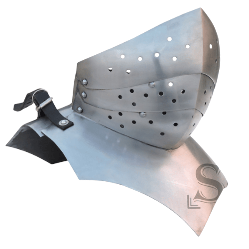 15th Century Articulated Gorget with Bevor - 16 gauge