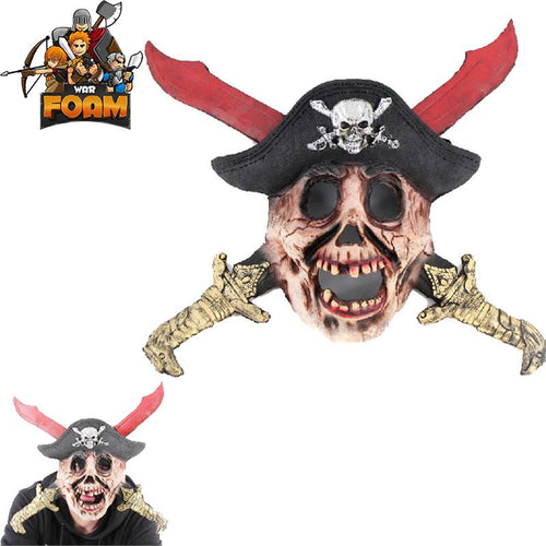 Pirate Treasure Skull Crossed Swords Hat Mask For Cosplay Halloween Masquerade