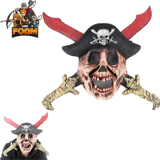 Pirate Treasure Skull Crossed Swords Hat Mask For Cosplay Halloween Masquerade